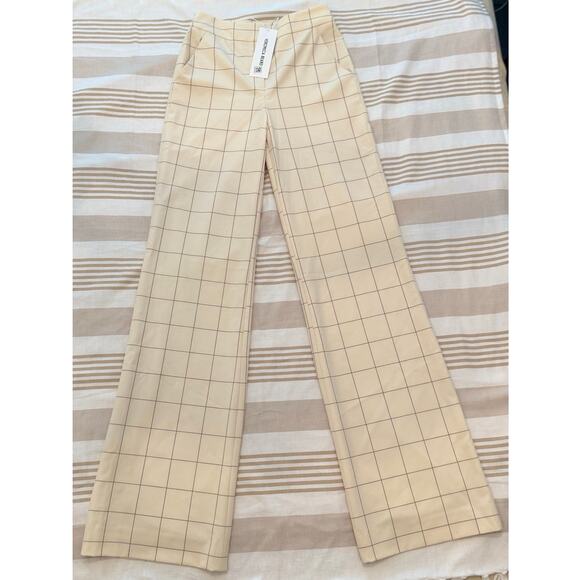 Veronica Beard *NWT ($478) | Ecru & brown window pane Tonelli pants | size 00 - Picture 2 of 11